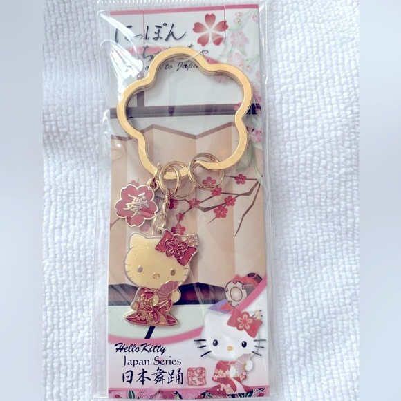 Hello Kitty Accessories - Hello Kitty Japanese Kimono Cherry Blossom Keychain Bag charm Rare Japan Only